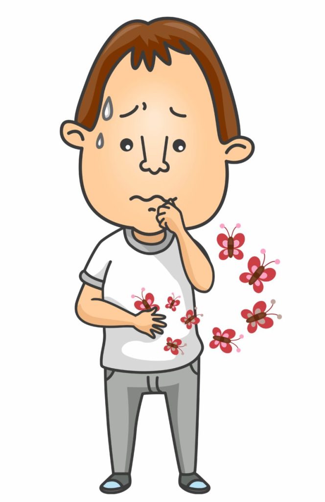 Cartoon Man with Butterflies