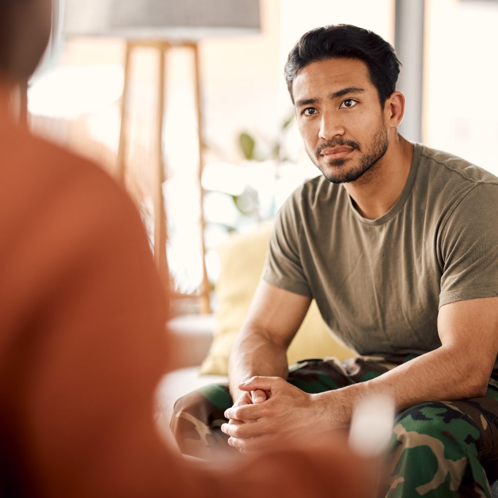 man at therapy session